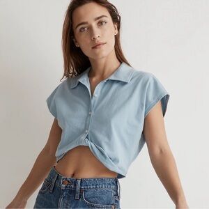 Madewell MWL Polo Twist Tee: Botanical Dye Edition Large